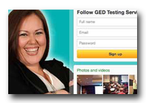 GED Testing Service Twitter page design